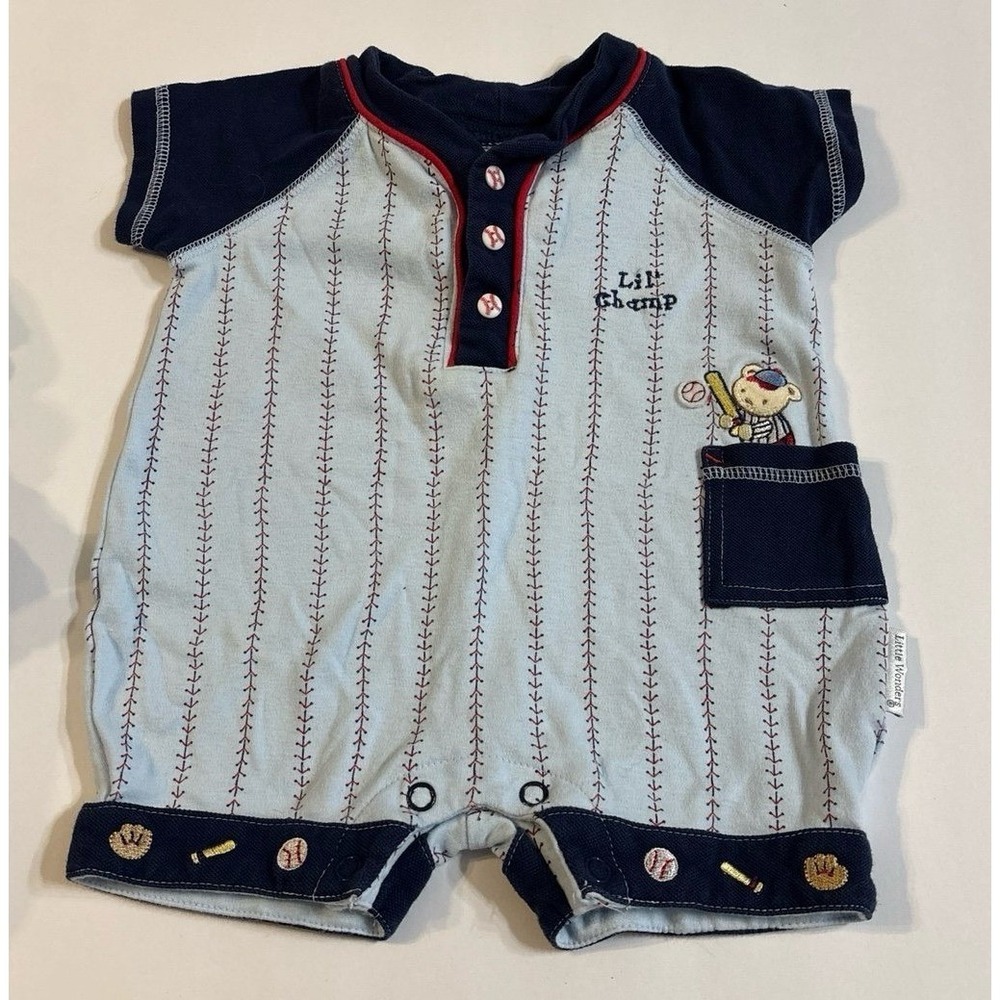 Vintage Baby Baseball Boys Romper (0-3 min) Litte Wonders